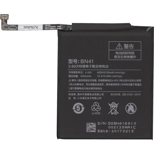 BN41 Phone Battery For Xiaomi Redmi Hongmi Note 4 / Note 4X MTK Helio X20 4000mAh Original Replacement Battery + Tool