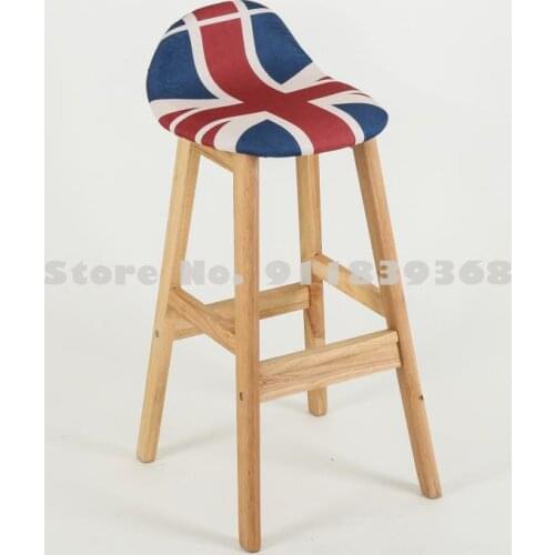 Bar Chair High Stool Modern Simple Household Solid Wood Fashion Nordic Style Bar Chair Bar Stool Front Desk Chair Stool