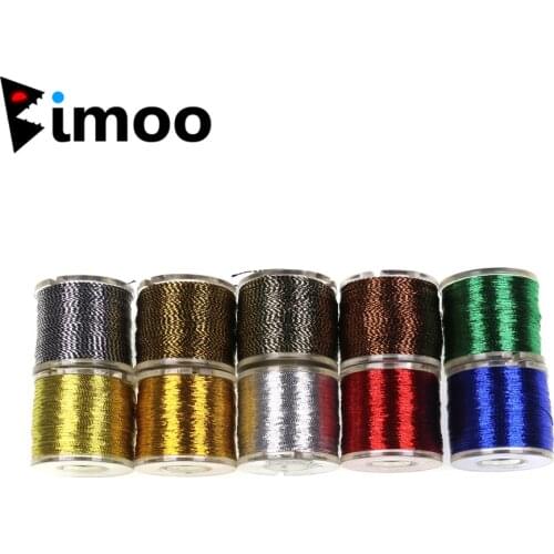 Bimoo 100yards Metallic Thread for Rod Wrapping Reparing Nymph Streamer Rib Fly Tying Jig Hook Making