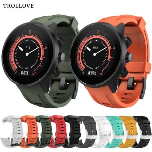 Bracelet for Suunto 9 Smart Watch Band Sport Soft Silicone Replacement Wristband for Suunto 9 / 9 Brao High Quality Rubber Strap