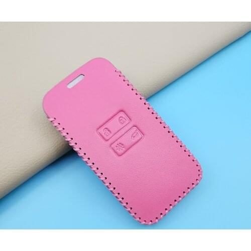 Pink Style Leather Key Case Cover For Renault CAPTUR TALISMAN Clio Espace Megane Scenic Koleos 4 2016-2019 Keyless Remote Ccard
