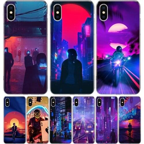 Street Brand city night Phone Case for Apple iphone 11 12 Mini Pro XR X Xs Max 7 8 6 6s Plus 7G 6G 5G 5S 5 SE + Customize Cover