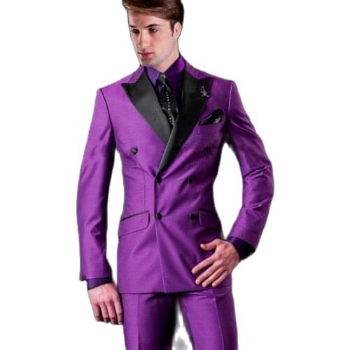 Double Breasted Slim Fit Mens Evening Dress Toast Suit Prom Party Clothing Fashion Groom Tuxedos (Jacket+Pants+Tie) W:502