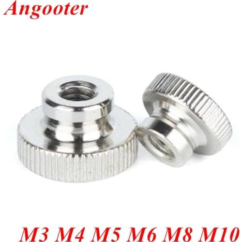 10pcs-2pcs Knurled Hand Nut GB806 M3 M4 M5 M6 M8 M10 Steel with Nickel Knurled Thumb Nut High Head Hand tighten Nut with Collar