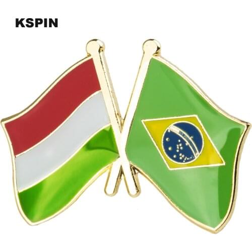Hungery and Brazil Metal Badge Lapel Pins Brooch Jewelry Rozet in Badges Pin XY0379