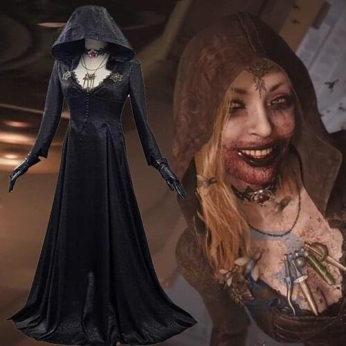 Game Alcina Dimitrescu Moth Lady Cosplay Costume Women Dress & Accessories Evil Village Cosplay Halloween Costume Party Girls