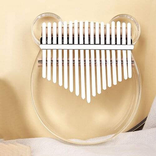 Kalimba Acrylic 17 Key Transparent Thumb Piano with Tuner Hammer Kalimba Case Manual