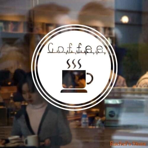 Coffee Shop Logo Takeaway cup Cafe Shop vinyl sticker Window Wall art sign decor