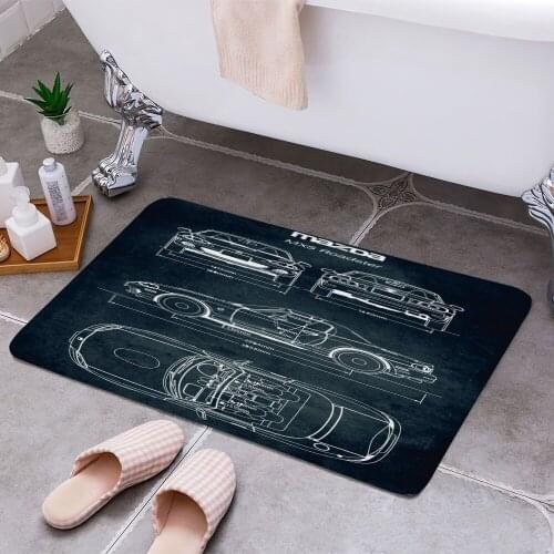 No135 Mazda MX5 Roadster Carpet Areas Rug Non-slip Floor Mat Rug 3D Printing Living Room Bedroom Door Mat Home Decoration