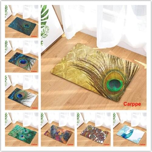 The Peacock Floor Mats Living Rooms Anti-slip Carpet for Bedroom Kitchen Bathroom Rug Welcome Mats for Front Door
