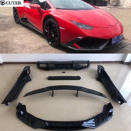 LP610 LP580 Carbon fiber FRP M style front bumper lip rear diffiser side skirts rear spoiler For Huracan LP610 LP580 2015