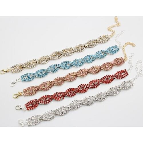 Trendy Fashion Round Crystal Jewelry Lobster Charm Bracelet & Bangles Anklet For Women Bracelets For Women Bileklik Bijoux Gift