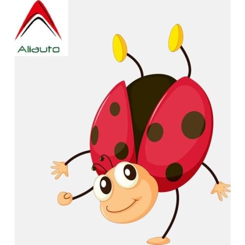 Aliauto Cartoon Motorcycle Car Sticker Cute Inverted Ladybug Decal PVC Waterproof Reflective Creative Decoration,13cm*10cm