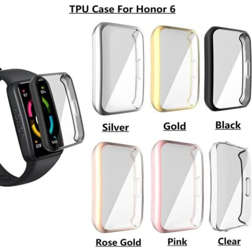 TPU Soft Protective Case for Huawei Honor Band 6 Watch Cover Full Screen Protector Shell for Honor Band 6 Plating Bumper