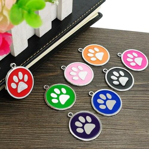 Wholesale 80pcs/lot Dog Id Tags For Cat Dog Personalized Pet Puppy Cat Tag Customized Collar Pendant Accessories 8 Colors