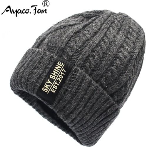 Thickening Winter Caps with Velvet for Women Men New Solid Warm Soft Knitted Hats Skullies Ski Knit Cap Crochet Thick Beanies