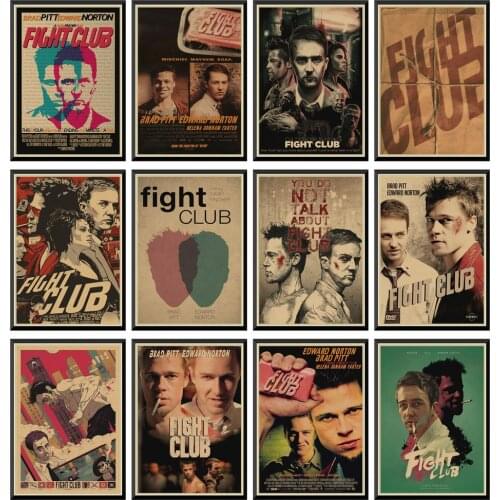 Fight Club Kraft Paper Poster Movie Vintage Paper Poster Retro Art Wall Decoration Wall Sticker 42X30cm