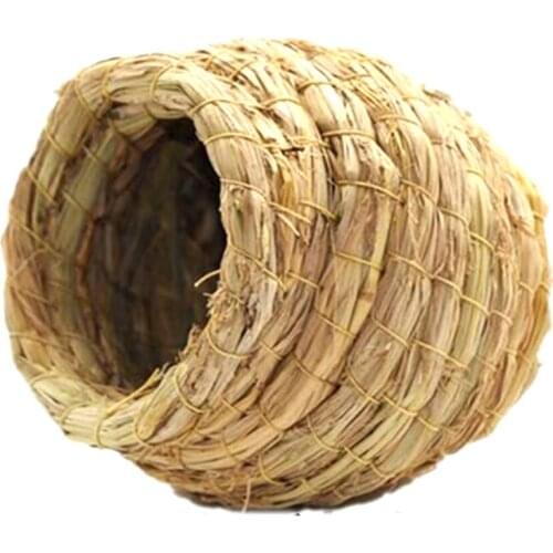 Bird Nest Hanging Decor Habitats Decorations Manbird Pearl Tiger Fur Nest Toys No Maintenance Straw Woven Models Parrot Supplies