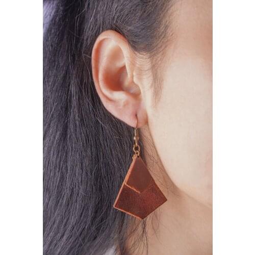 Handmade Genuine Leather Earrings Fashion Authentic Women Jewellery Accessory Stylish Desing High Quality Gift - ES-9011