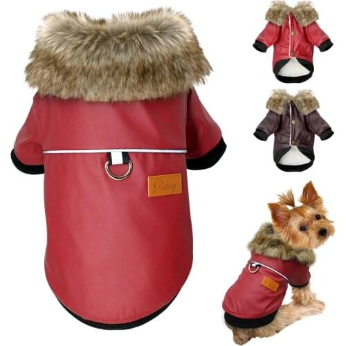 Waterproof Dog Clothes Leather Coat Winter Dog Jacket Coat For Small Dogs Pets Pug French Bulldog Schnauzer roupa cachorro