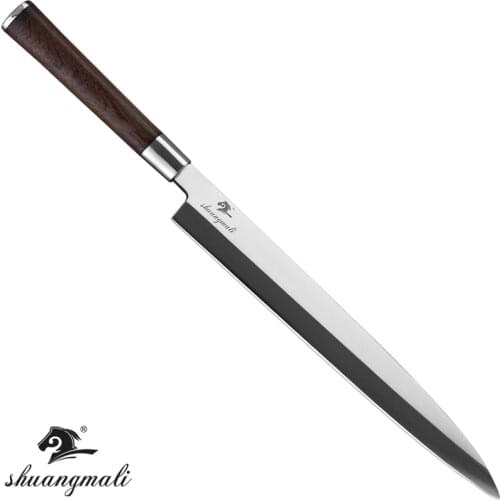 Japanese 11 inch Sashimi Knife Chef Sushi Kitchen Knives Germany 1.4116 Steel Salmon Fish Slicing Cleaver Knife Sharp Yanagiba