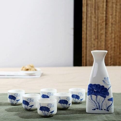 Japanese Ceramics Hand Painted Sake Pot Cups Set Gift Box Traditional Crafts Wine Glasses Home Flagon Liquor Cup Drinkware LA368