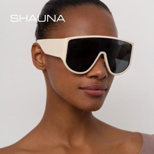 SHAUNA Oversized Goggle Sunglasses Women Brand Designer Fashion One-Piece Lens Men Shield Shades Sun Glasses UV400