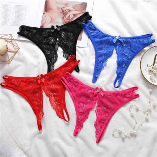 Women Sexy G String Bow Lace hollow out open String Lace Thong Panties Shorts Lingerie Underwears Underpants New Styles 2018
