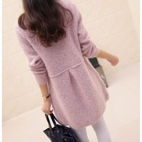 2021 Spring Women Vintage Knitted Cardigan Female Long Sleeves V-neck Casual Coat Cardigan Ladies Elegant Sweater Outerwear H533