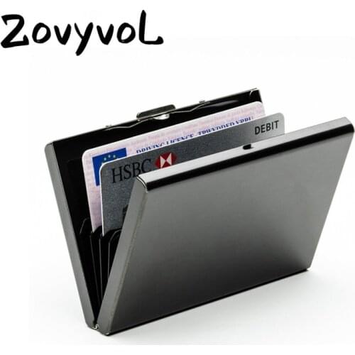 ZOVYVOL Stainless Steel Aluminium Metal Case Box Men Business Credit Card Holder Case Cover women Coin Purse Card Rfid wallet