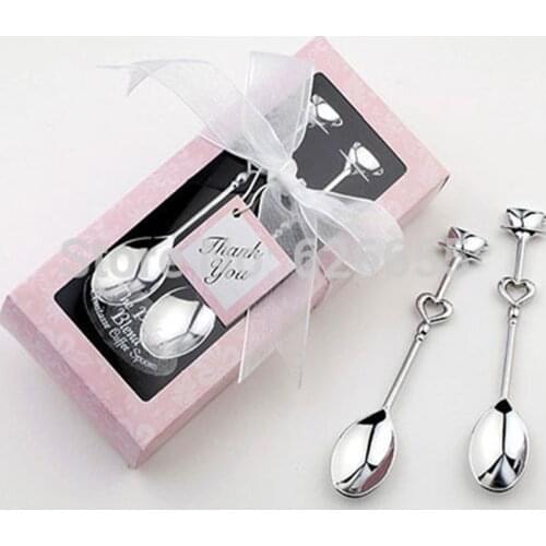 10 set （=20pcs Spoon）14x6.5cm Wedding Souvenirs Drink Tea Coffee Spoon LOVE Bridal Shower Wedding Party Favor Gift Guests Party