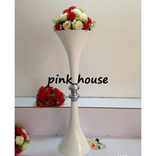 100cm Tall White Metal flower vases Table centerpiece Wedding Props 10pcs/lot