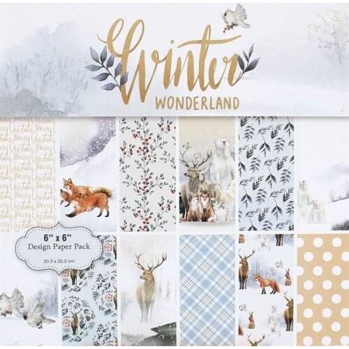 KSCRAFT 12pc Winter Wonderland Scrapbooking Pads Paper Origami Art Background Paper Card Making DIY Scrapbook Paper Craft