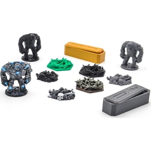 3D printable GLOOMHAVEN TRPG dungeons miniatures token rock monster thorns traps skulls pile stone coffin treasure chest models