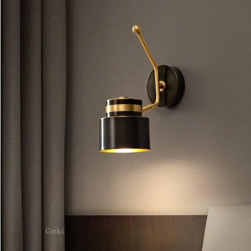 American wall lamp bedroom bedside single-head wall light living room restaurant hotel foyer wall light vintage fashion bar lamp