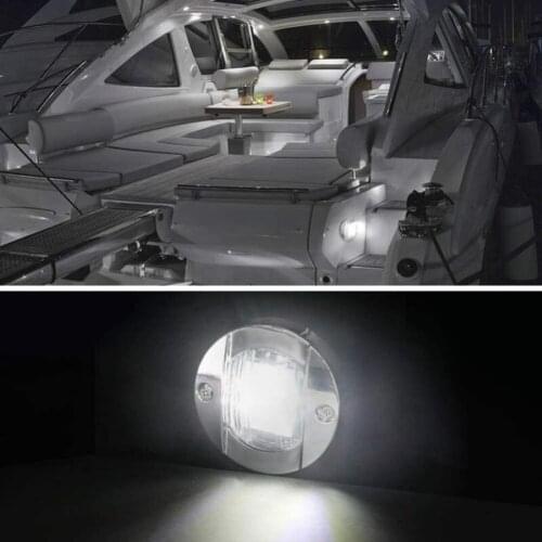 White LED Stern Lights 12V 3 inch Round Wide luminous angle 12V-24V DC Cockpit Light
