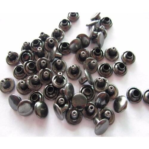 Free shipping 8mm brass rivet jeans plating black nickel double surface package and bag rivets 200set