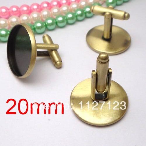 Free ship!!!Antique bronze 100piece/lot Cufflink Cuff link blank base, 20mm Bezel Setting