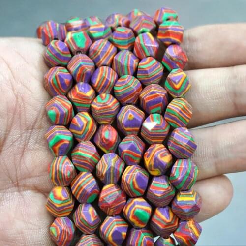 Natural Stone Beads Faceted Red Lace Malachite Round Loose Beads Diy Bracelet Necklace Earrings for Jewelry Making 15" 6/8/10MM