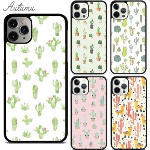 Cute Cactus Phone Case for iPhone 11 12 Pro Max mini X XR XS SE 2020 5 6S 7 8 Plus Samsung Galaxy S8 S9 S10 Cover shell coque