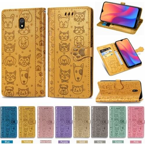 For Xiaomi Redmi 8A Cute Animal Flip Wallet Leather Case For Xiaomi Redmi 8A Case Phone Cover Funda Redmi 8a