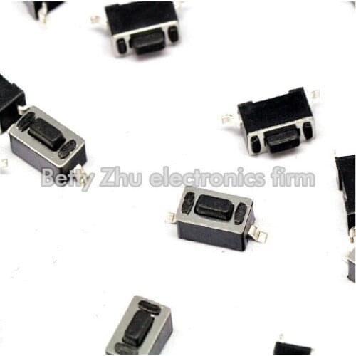 1000PCS/LOT 3 * 6 * 5MM SMD Tact Switch 2 feet black patch