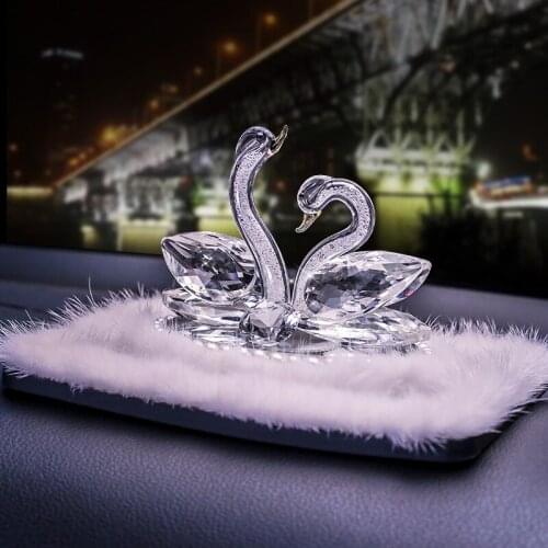 ELEGANT CRYSTAL SWAN FIGURINES CAR PERFUME BOTTLE CRYSTAL SWAN CRAFT HOME DECORS CAR INTERIOR DECOR VALENTINES DAY PRESENT