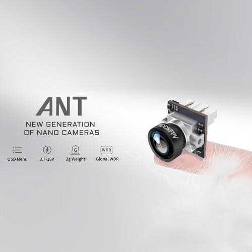 Caddx Ant Nano FPV Camera 1200TVL Global WDR w/ OSD Ultra Light 1.8mm Lens 16:9/4:3 for FPV Fixed Wing Aerial Photography Drone