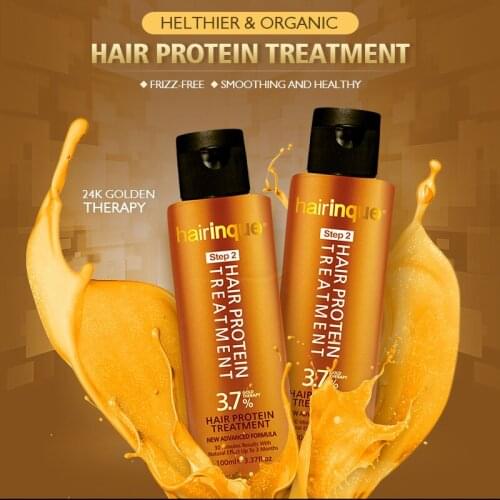 3.7% 24K Gold Therapy Keratin Hair Treatment Frizz-free and 30 minutes Make Hair Smoothing and Shine Hair Care