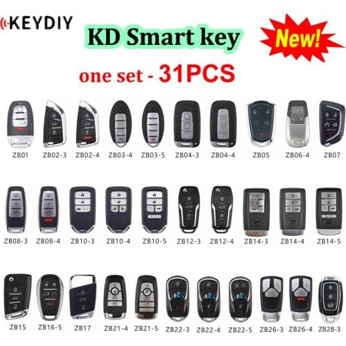 KEYDIY Smart remote key ZB01 ZB02 ZB03 ZB04 ZB06 ZB08 ZB10-3 ZB15 ZB16-5 ZB17 ZB22-5 ZB21-5 ZB26 ZB28 for KD-X2 one set-31pcs