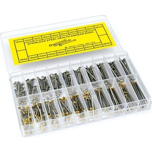 Stainless Steel 10mm-28mm Assort Size Watchband Tube Bars Set Watch Strap Clasp Tube Link Pins Bracelet Connecting Shaft