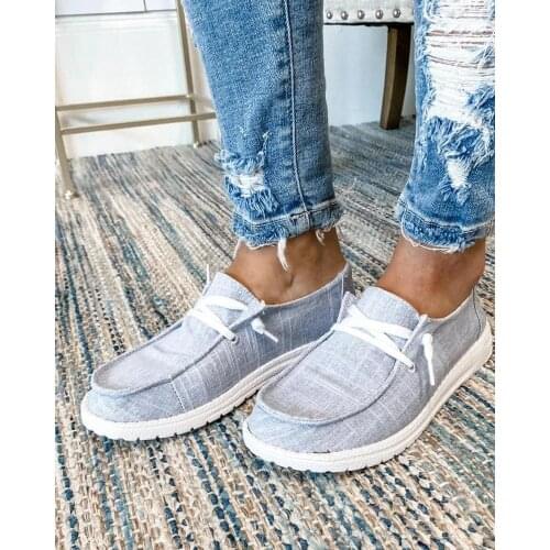 Summer New Womens Flat Shoes Casual Shoes Womens Fashion Breathable One-step Loafers Canvas Sneakers Large Size 40- 43