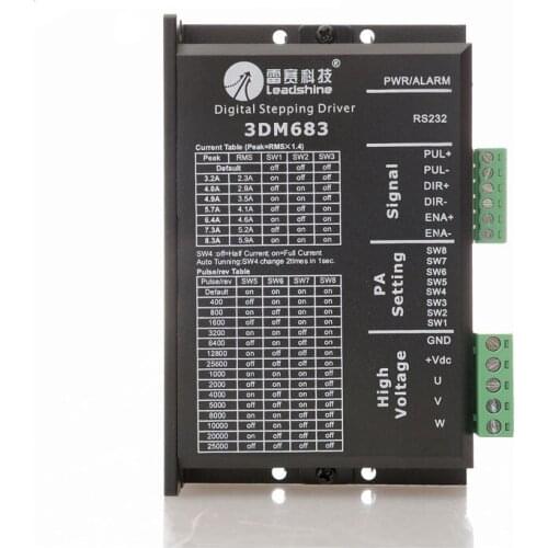 Leadshine 3 Phase Stepper Motor Driver 3DM683 Stepper Motor Driver 20-60VDC 0.5-8.3A Stepper Driver Use for CNC Engraver Machine