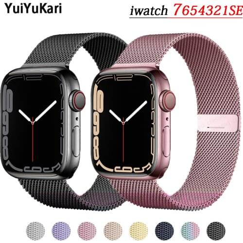 Metal Loop For apple watch band 44mm 40mm belt smartwatch Stainless steel watchband bracelet iWatch 6 5 4 3 38mm 42 mm Strap